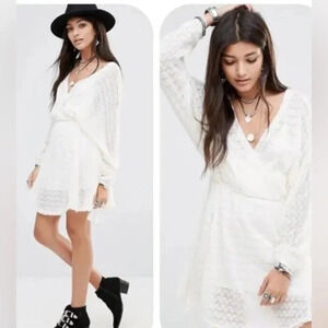 FREE PEOPLE NWT SNUG BUG FAUX WRAP MIDI DRESS